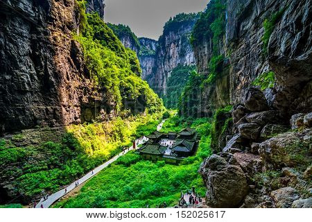Wulong National Park, Chongqing, China the most famous place of valley in china world heritage landscape