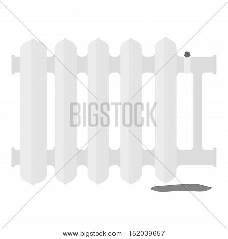 Radiator icon in monochrome style isolated on white background. Plumbing symbol vector illustration.