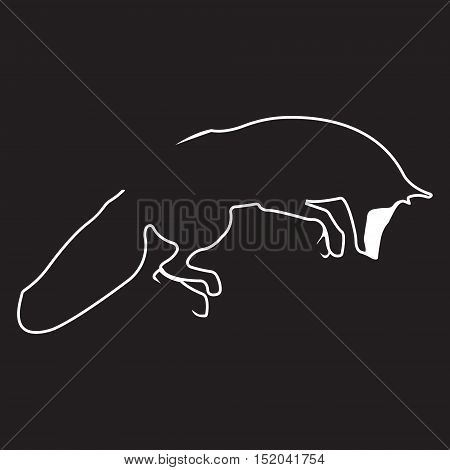 Fox logo. Silhouette vector symbol of fox for design company's logo, tattoo, visit card, etc. Monochrome sign of animal.