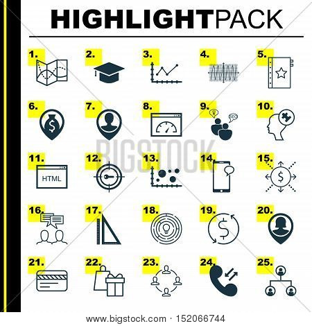 Set Of 25 Universal Editable Icons For Business Management, Travel And Statistics Topics. Includes I