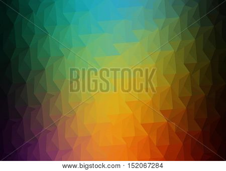 background with colored triangles gradient of yellow, orange, purple, green, lilac