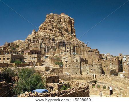 Traditional town of Thula mountain landscape Yemen