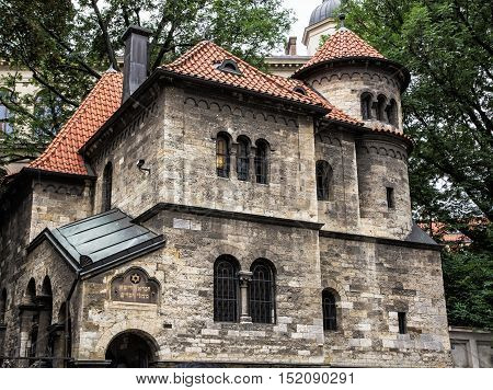 Jewish ceremonial hall in Prague near the Klausen synagogue Czech republic. Architectural theme. Religious architecture. Travel destination.