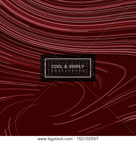 Abstract artistic curl background with swirled stripes. Vector vintage illustration of swirled and curled stripes background. Marble or acrylic texture imitation. Cool and Swirly background