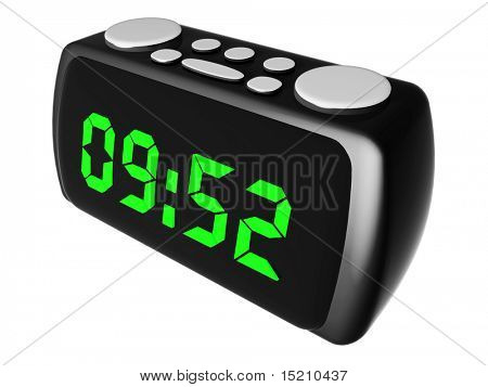 radio alarm clock isolated on white