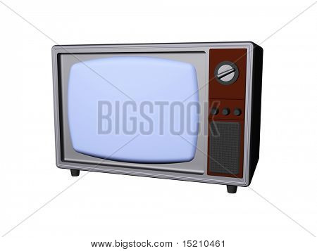 old retro tv isolated on white