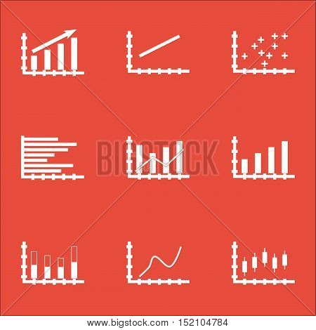 Set Of Graphs, Diagrams And Statistics Icons. Premium Quality Symbol Collection. Icons Can Be Used F