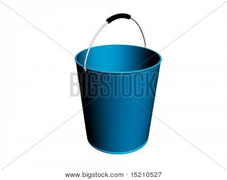 plastic bucket with handle isolated on white