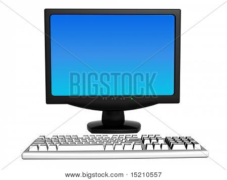 lcd monitor with computer keyboard