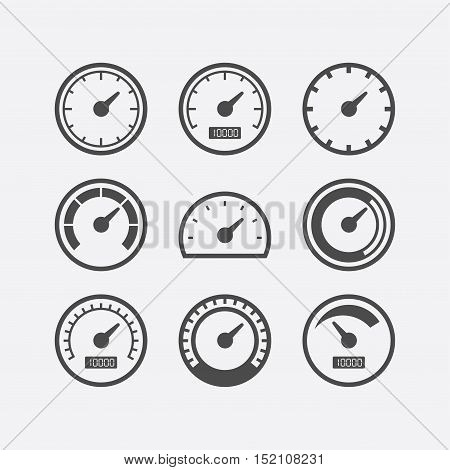 Abstract simple style peedometer vector icon set