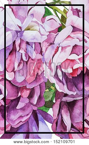Watercolor abstrackt flower background whith place for your text