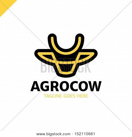 Cow Or Bull Simple Line Logo