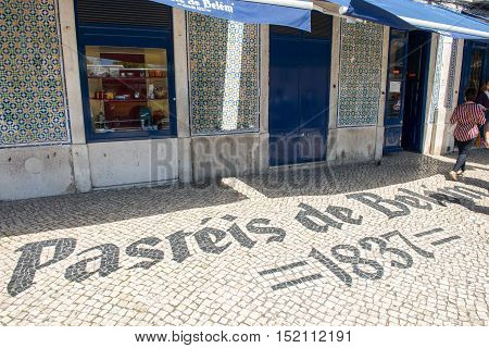 The Entrance Of The Famous Pasteis De Belem Store