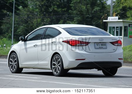 CHIANGMAI THAILAND - OCTOBER 6 2016: Private car Hyundai Elantra. Photo at road no 121 about 8 km from downtown Chiangmai thailand.