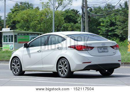 CHIANGMAI THAILAND - OCTOBER 6 2016: Private car Hyundai Elantra. Photo at road no 121 about 8 km from downtown Chiangmai thailand.