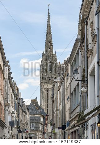 Scenery at Quimper a commune and capital of the Finistere department of Brittany in northwestern France.