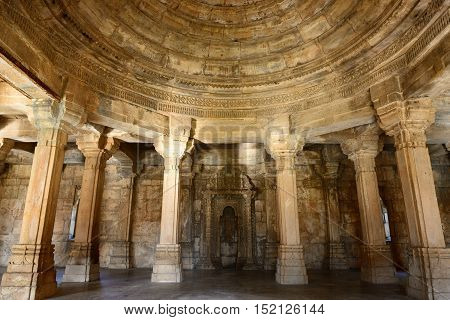 Champaner - Pavagadh Archaeological Park is a historical city in the state of Gujarat. Kevda Masjid mosque. (UNESCO).Inside the Sahar ki Masjid
