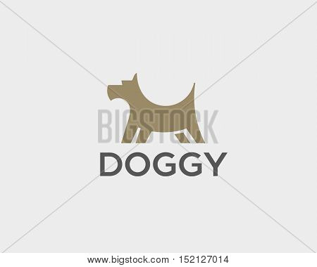 Puppy logo design template. Dog creative sign. Pet veterinary vector icon logotype