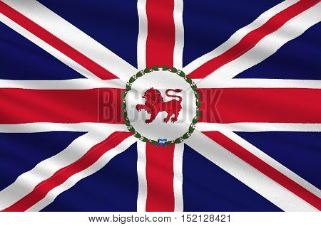 Flag of Tasmania is an island state of the Commonwealth of Australia. 3d illustration