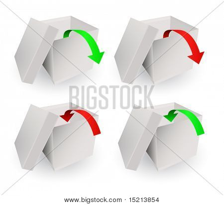 vector doos met een pijl