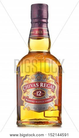 POZNAN POLAND - OCT 11 2016: Blended from whiskies matured for at least 12 years Chivas Regal 12 is a blended Scotch whisky produced by Chivas Brothers in Keith Scotland