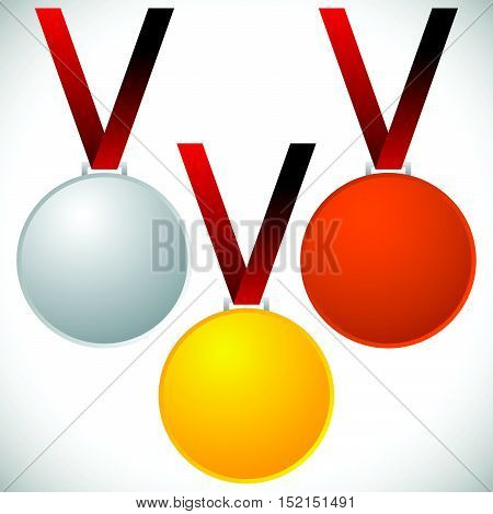 Medals On Neckband - Gold Silver Bronze Medals, Awards