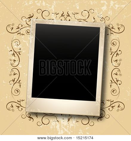 carta fotografica sullo sfondo floreale