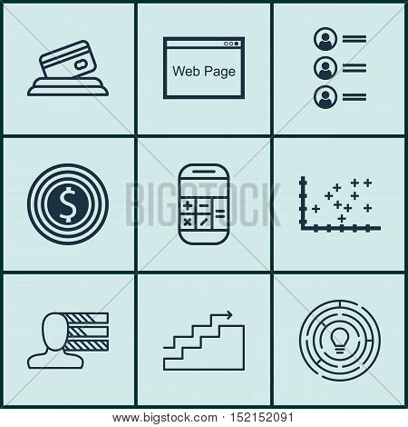Set Of 9 Universal Editable Icons For Seo, Airport And Human Resources Topics. Includes Icons Such A