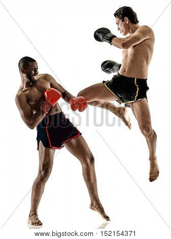 Muay Thai kickboxing kickboxer boxing men isolated