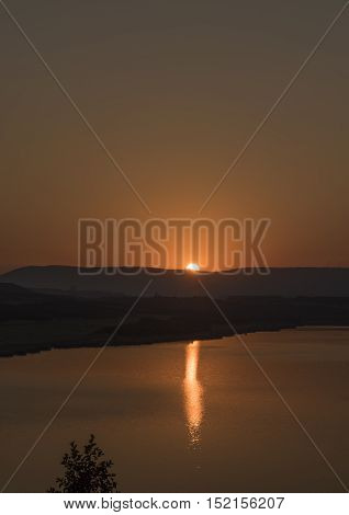 Sunset Near Milada Lake In Hot Summer Evening