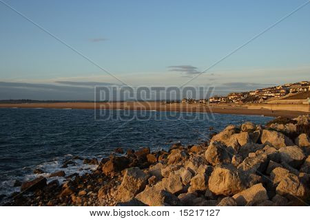 Portland, Dorset seascape Chesil beach etäisyys