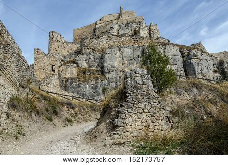 Castle of Morella the province of Castellon Spain. Maestrazgo in Valencia Spain