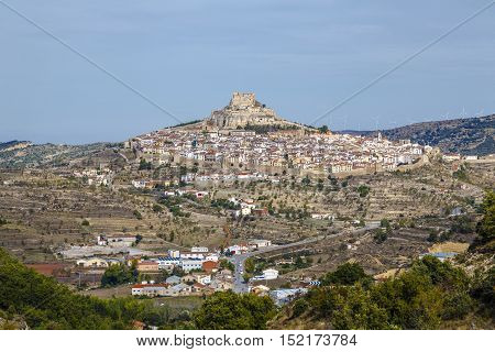 A panoramic view of Morella Maestrazgo in Valencia Spain
