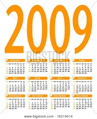 Календарь 2009 простой вектор.