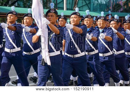 Kota Kinabalu,Sabah-Aug 31,2016:Malaysia National Day parades through the streets of Kota Kinabalu,Sabah celebrating the Independence Day at Kota Kinabalu,Sabah,Borneo,Malaysia on 31st Aug 2016.