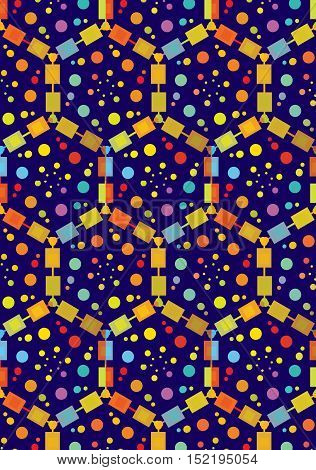 Christmas ornament with bright abstract ornament on a blue background