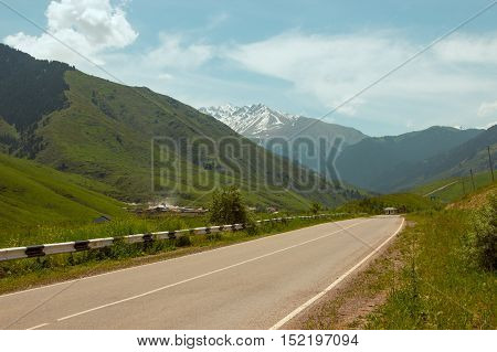 Mountains landscape of the Kaskelen gorge in in the Tien-Shan Mountains Almaty Kazakhstan