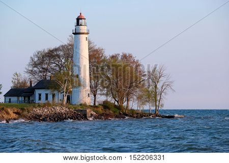 Pointe aux Barques Lighthouse, built in 1848, Lake Huron, Michigan, USA