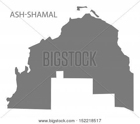 Ash-Shamal Qatar Map grey illustration high res
