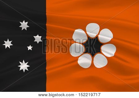 Flag of Northern Territory (NT) is a federal Australian territory in the centre and central northern regions. 3d illustration