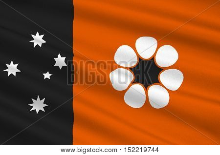 Flag of Northern Territory (NT) is a federal Australian territory in the centre and central northern regions. 3d illustration
