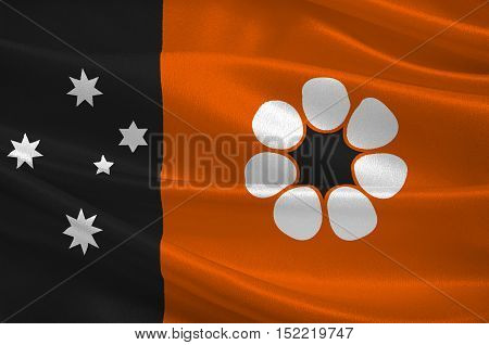 Flag of Northern Territory (NT) is a federal Australian territory in the centre and central northern regions. 3d illustration