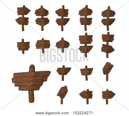 Simple set of wooden plates can be symbols , icons, directions and so on,