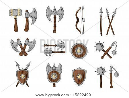 Great designed cartoon vector weapons for illustrations