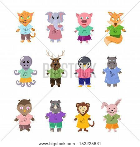 Great designed cute vector animals for illustrations
