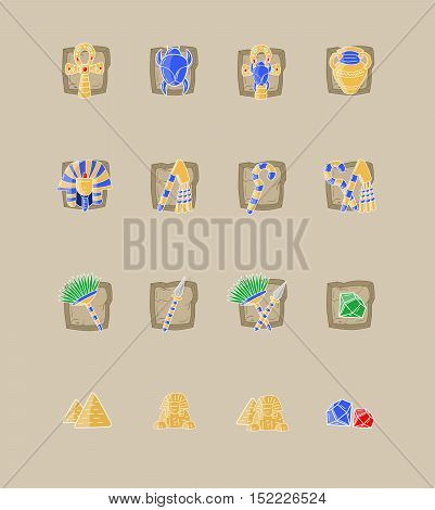 Great designed cartoon Egypt vector icons for illustrations