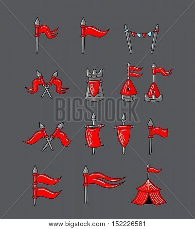 Great designed cartoon vector flags for illustrations