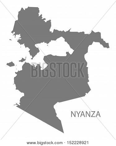 Nyanza Kenya Map grey illustration high res