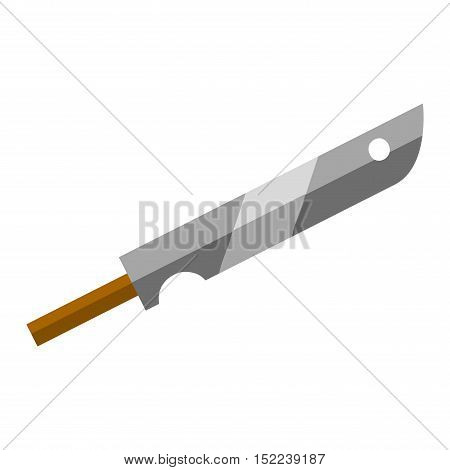 Steel kitchen knife sharp tool cooking equipment vector illustration. Sharp kitchen knife