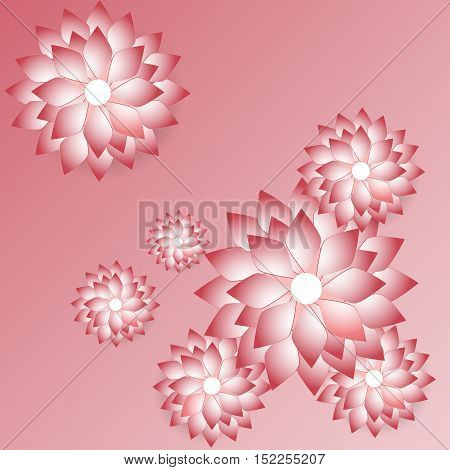 Paper art flower background. Origami flower. Vector stock.